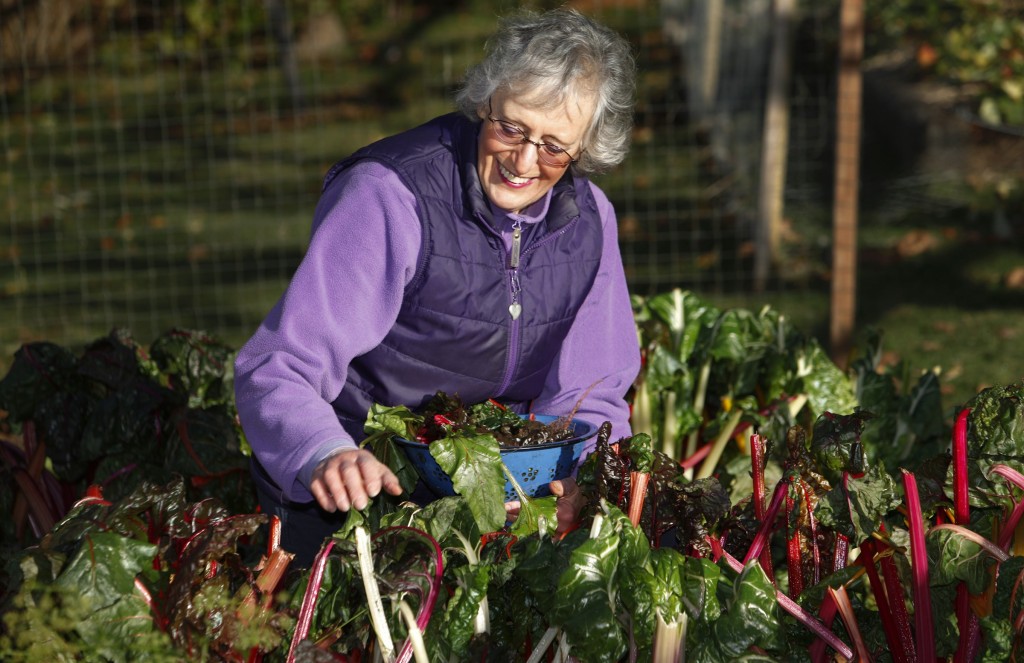 Wendy Morton in her garden