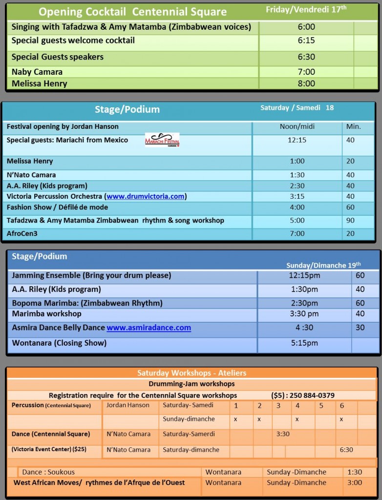 AfriCa Fest schedule